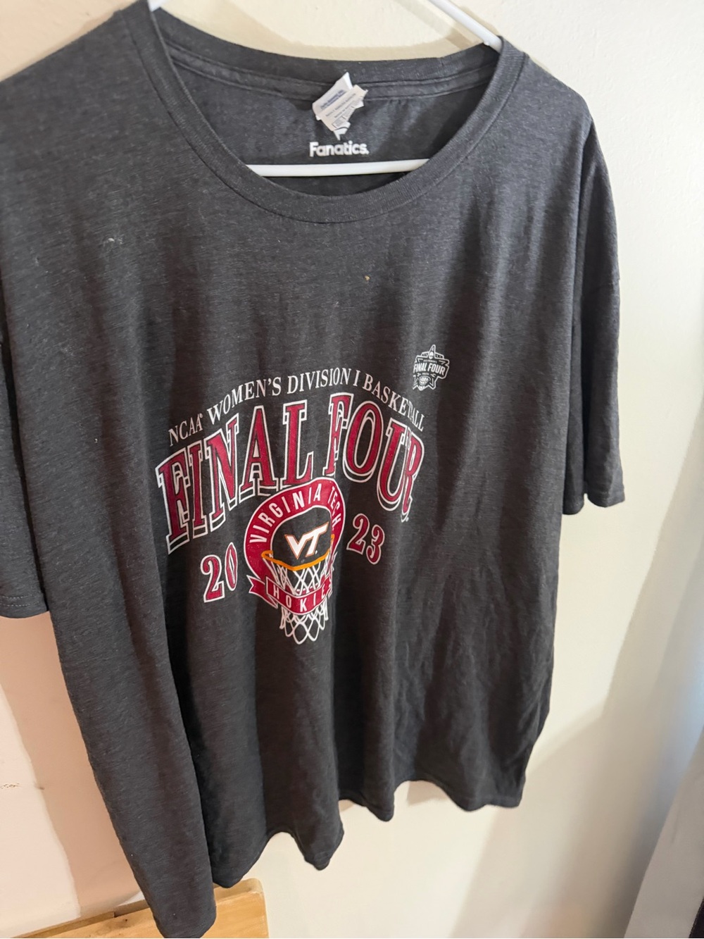 Fanatics Men's Size 3xl  Virginia Tech Charcoal 'Final Four 2023' T-Shirt